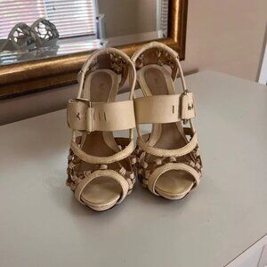 L.A.M.B Flavia Woven Heels 90s History